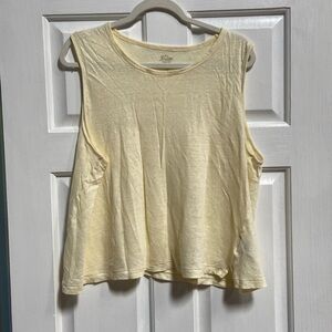 J crew linen tank top in cream